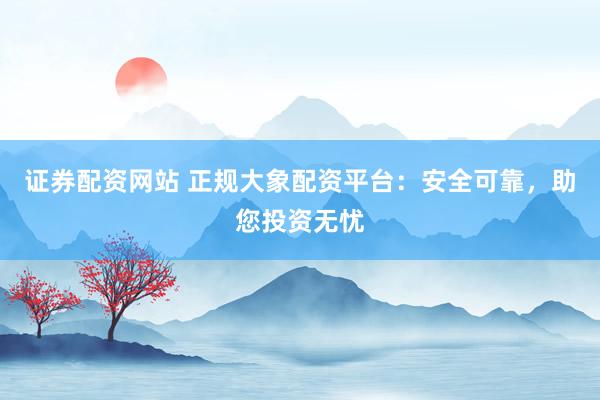 证券配资网站 正规大象配资平台：安全可靠，助您投资无忧