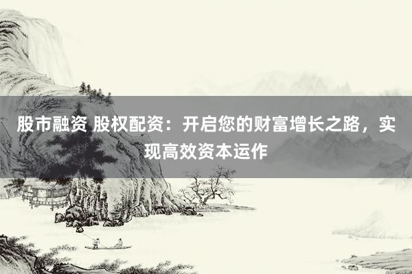 股市融资 股权配资：开启您的财富增长之路，实现高效资本运作