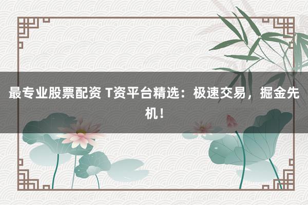 最专业股票配资 T资平台精选：极速交易，掘金先机！