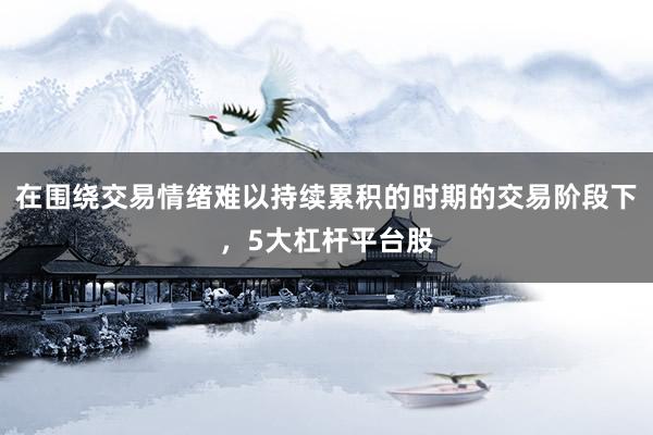 在围绕交易情绪难以持续累积的时期的交易阶段下，5大杠杆平台股