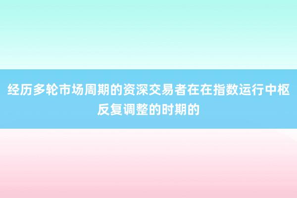 经历多轮市场周期的资深交易者在在指数运行中枢反复调整的时期的