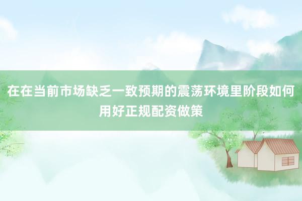 在在当前市场缺乏一致预期的震荡环境里阶段如何用好正规配资做策